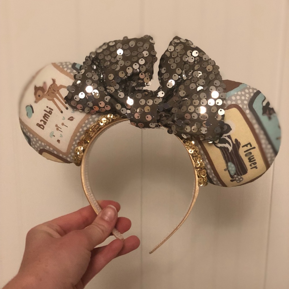 Sequin Bow Hairband with Gold and Brown Accents Disney Bambi